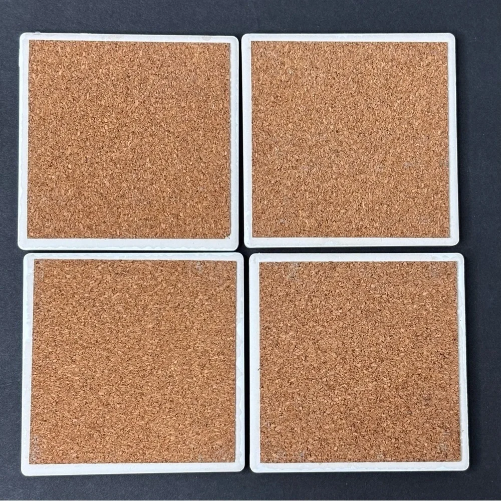 Chad Barrett Birds Coaster Set Holiday Birds Set Of 4 Glossy Cork Backing 4
